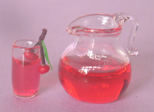 蔓越莓果汁壺+1小杯有櫻桃裝飾